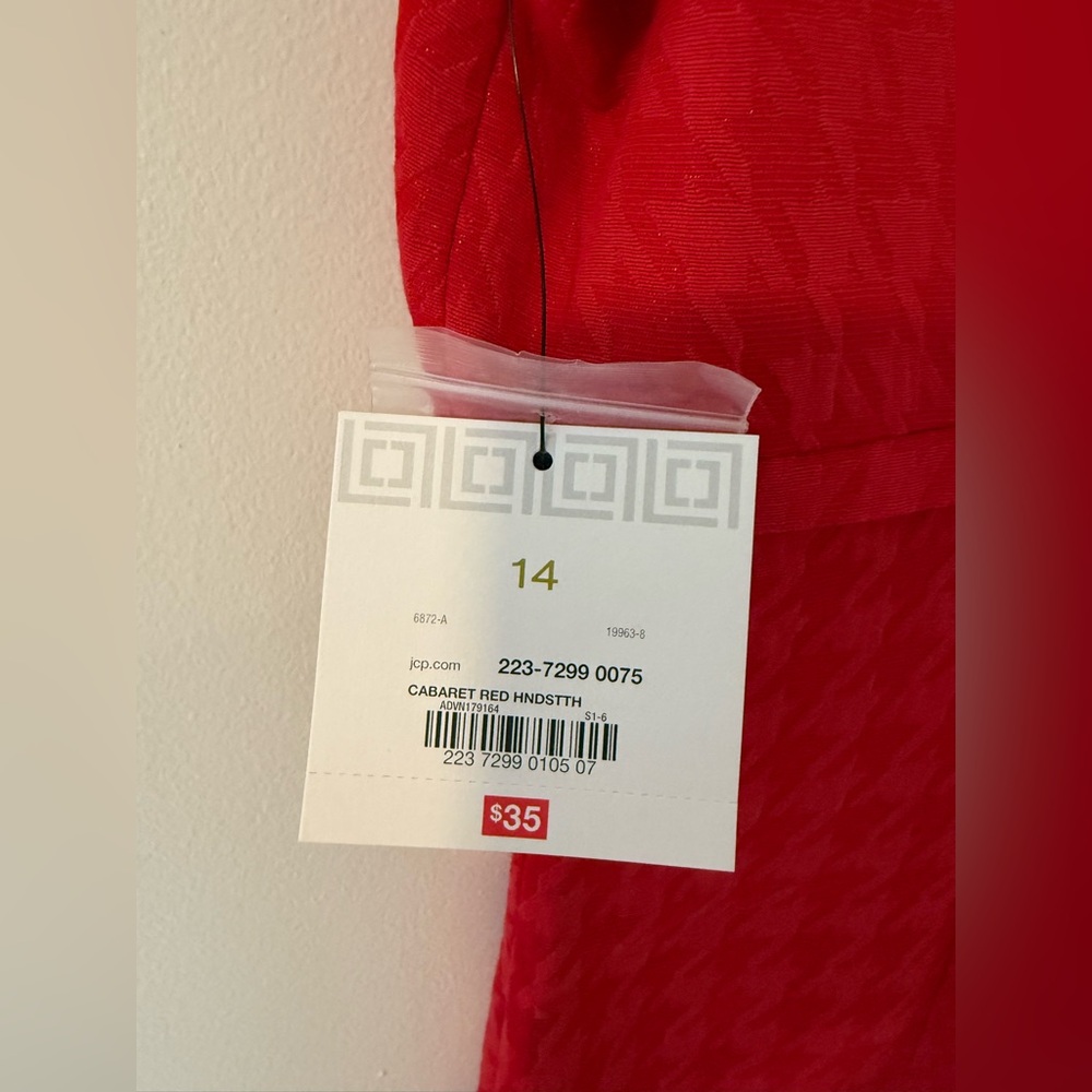 NWT Liz Claiborne Cabaret Red Houndstooth Dress - Picture 3 of 11